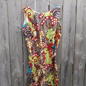 Vintage 60s 70s Psychedelic Dress Small Retro 36.5"B 37"W Abstract